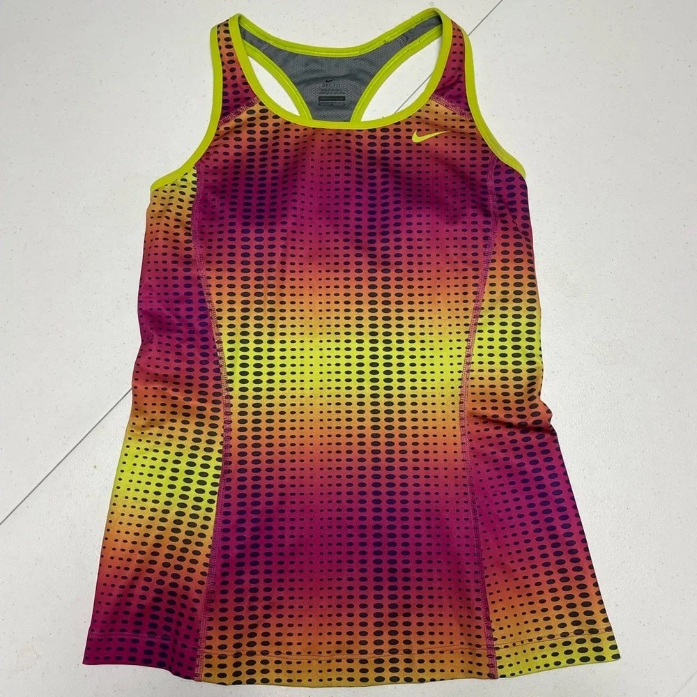 *NWOT* Nike Dri Fit Size Medium Women's Pink & Yellow Athletic Body Con Tank Top